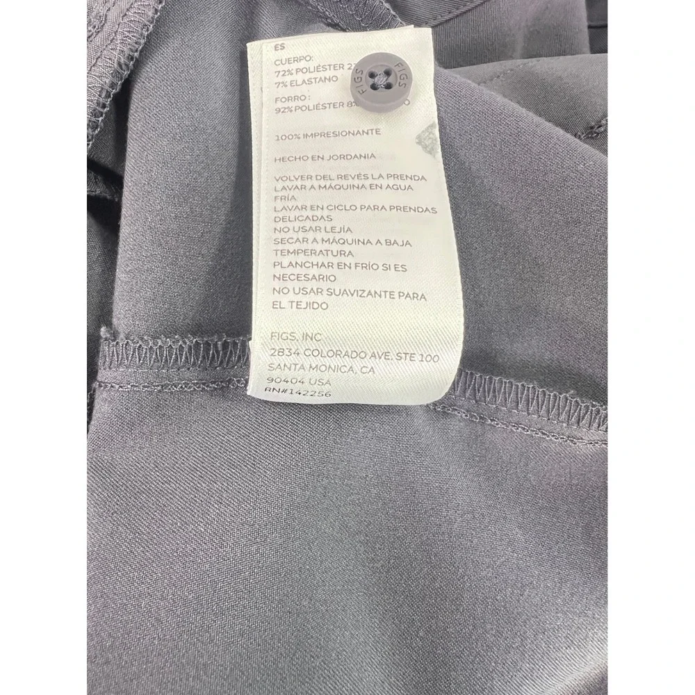 FIGS Technical Collection Graphite Gray Mandarin Collar Scrub Top Womens XS - Picture 13 of 15